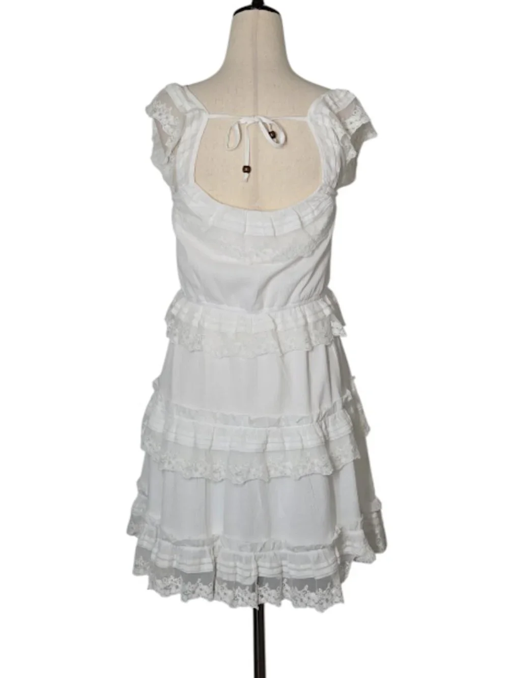 Altar'd State Daphne White Tiered Lace Mini Dress Size M NWOT - Picture 5 of 8